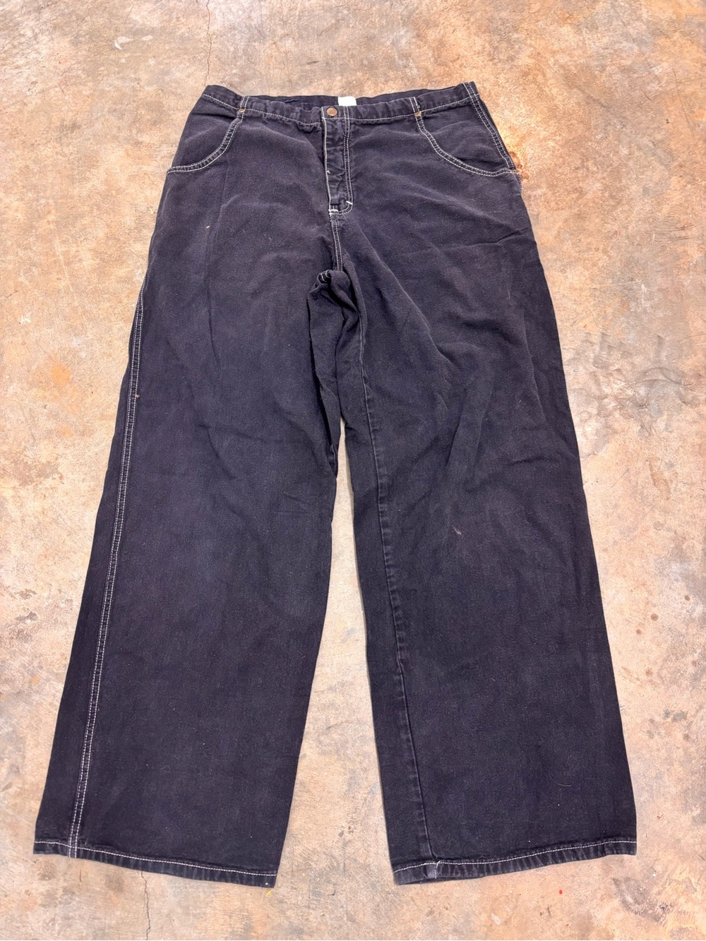 Vintage 90s Carter’s Watch the Wear Black Carpenter Pants Wide Leg Womens 12